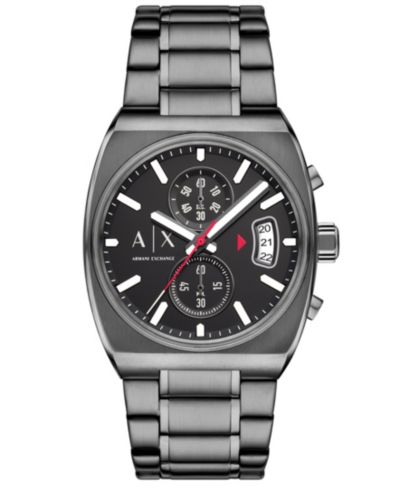 A|X Armani Exchange Мужской кварцевый хронограф часы из нержавеющей стали Gunmetal, 40mm