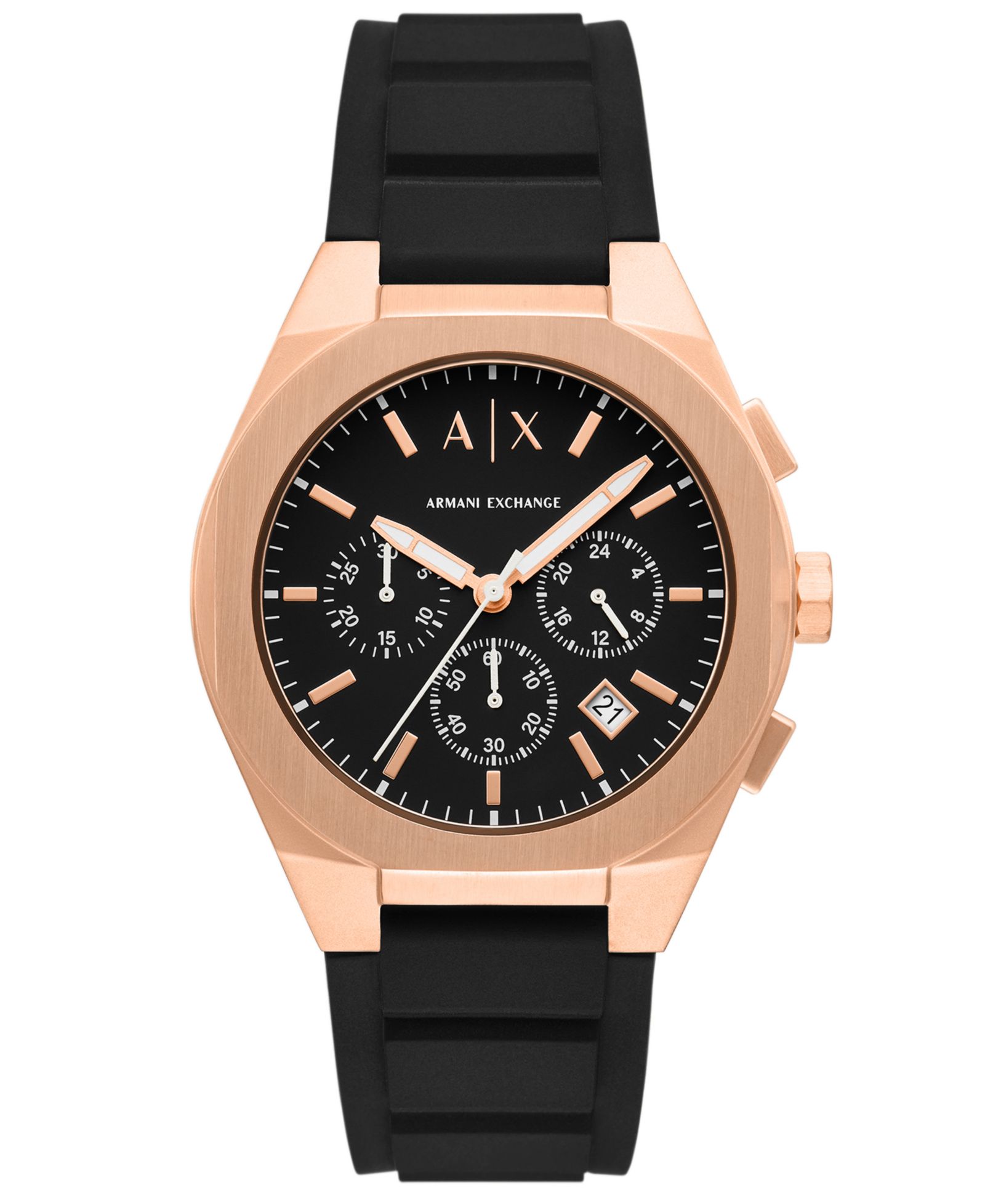 Мужские кварцевые часы A|X Armani Exchange Sync Black Silicone, 42mm