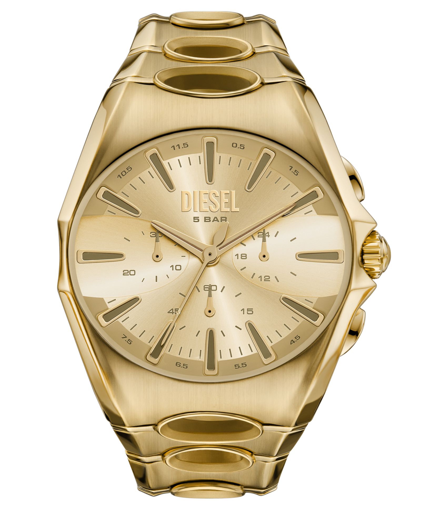 Мужские часы Diesel D-Curve Quartz Chronograph Gold Stainless Steel, 48mm