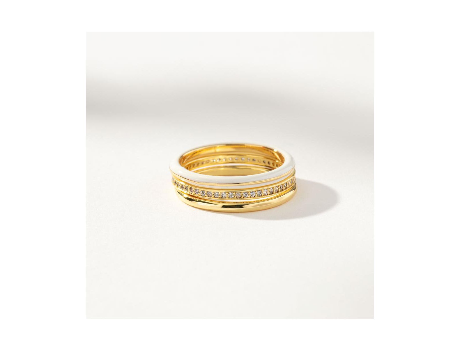 Кольцо Uncommon James 14k Gold-Plated Hot Forever (Set of 3)