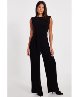 QUIZ Women's ITY Waist Tie Jumpsuit