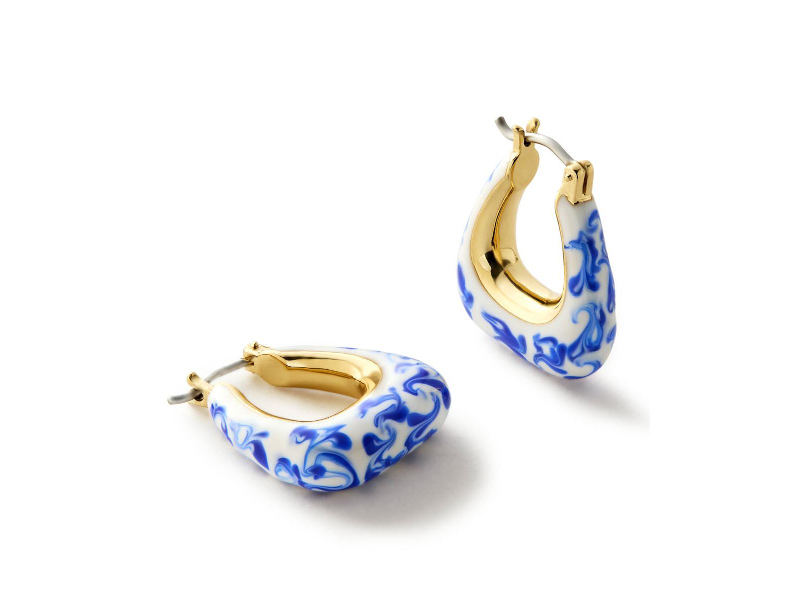 Серьги Ana Luisa Dakota Blue Marble 14K Gold-Plated Statement