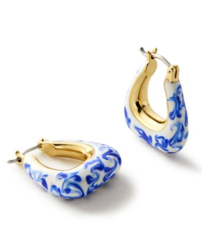 Ana Luisa Dakota Blue Marble 14K Gold-Plated Statement Earrings