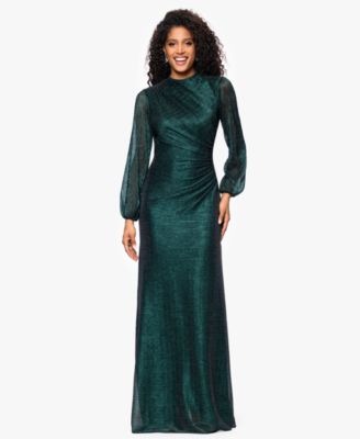 Betsy & Adam Women's Long Sleeve Ball Gown