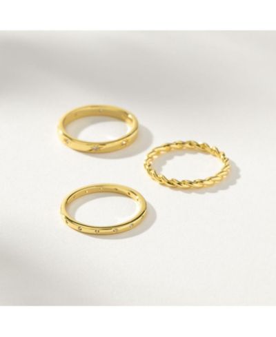 Uncommon James Cubic Zirconia Triad Ring 3-Piece Set