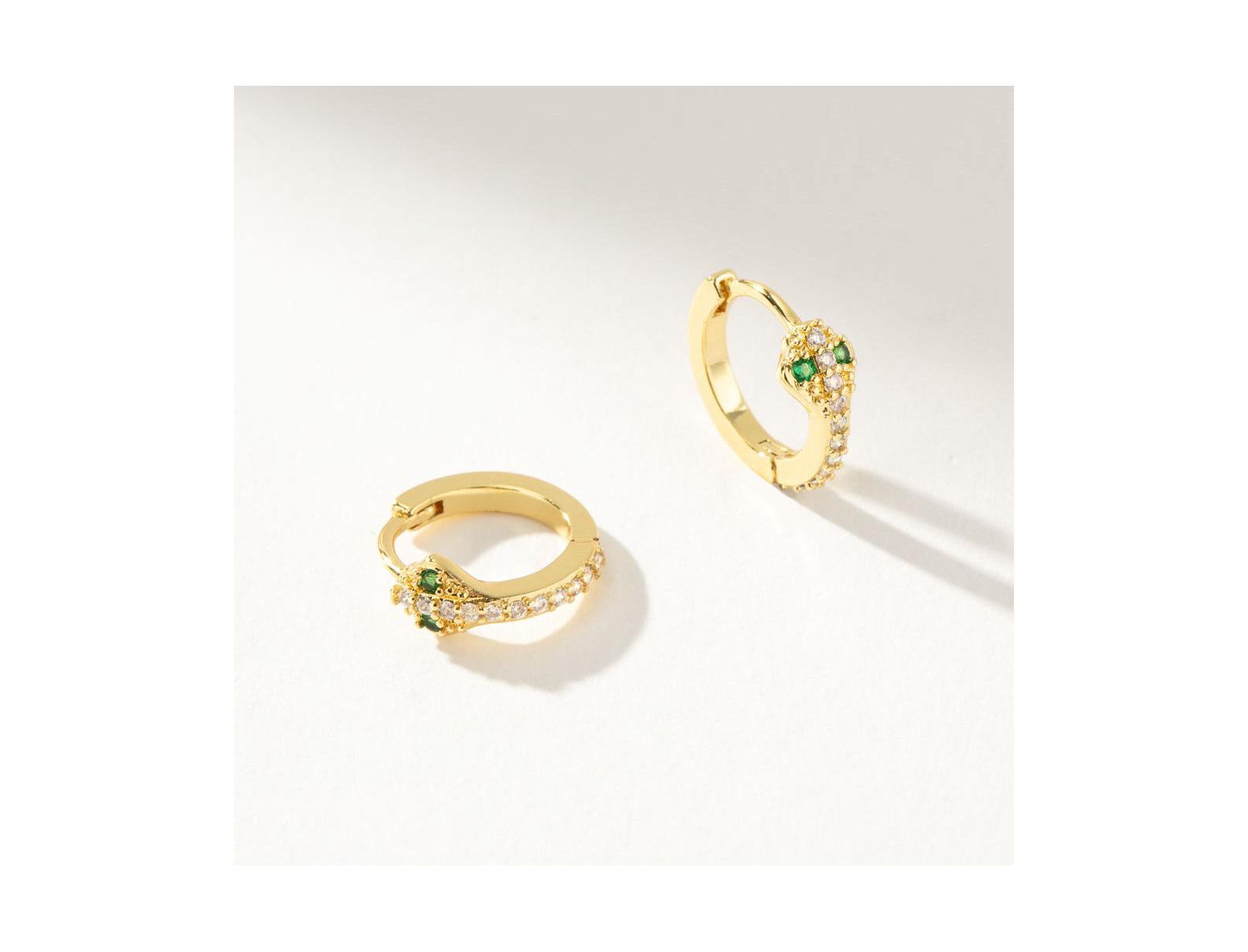Серьги-кольца Uncommon James 14K Gold-Plated Snake, 0.5"