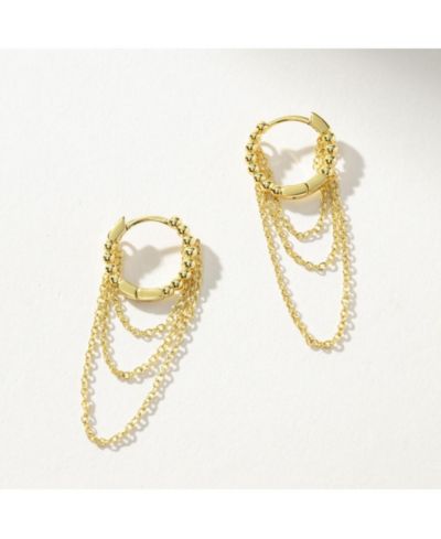 Uncommon James 14K Gold-Plated Chains Huggie Earrings