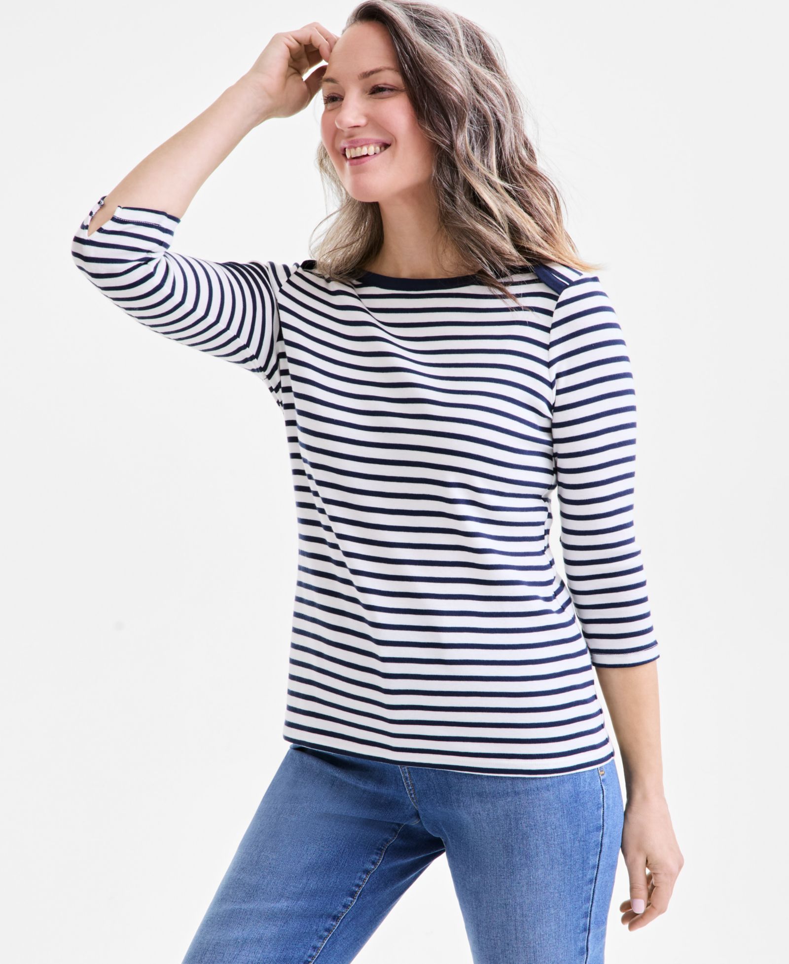 Style & Co Women's Printed Pima Cotton 3/4-Sleeve Top, Exclusively at Macy's