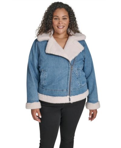Джинсовая куртка Levi's Plus Size Denim Laydown Collar Moto