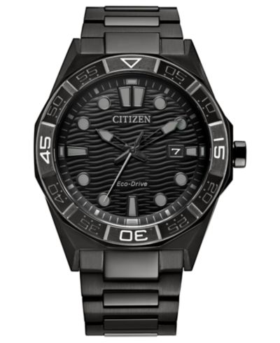 Мужские часы Citizen Eco-Drive Sport Casual Brycen Black Stainless Steel Bracelet, 42mm