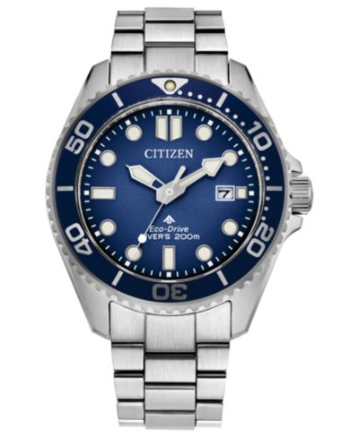 Citizen Men's Eco-Drive Promaster Dive Silver-Tone Stainless Steel Bracelet Watch, 41mm