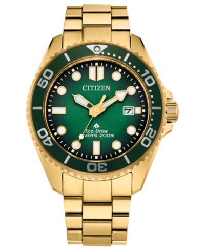 Citizen Men's Eco-Drive Promaster Dive Gold-Tone Stainless Steel Bracelet Watch, 41mm