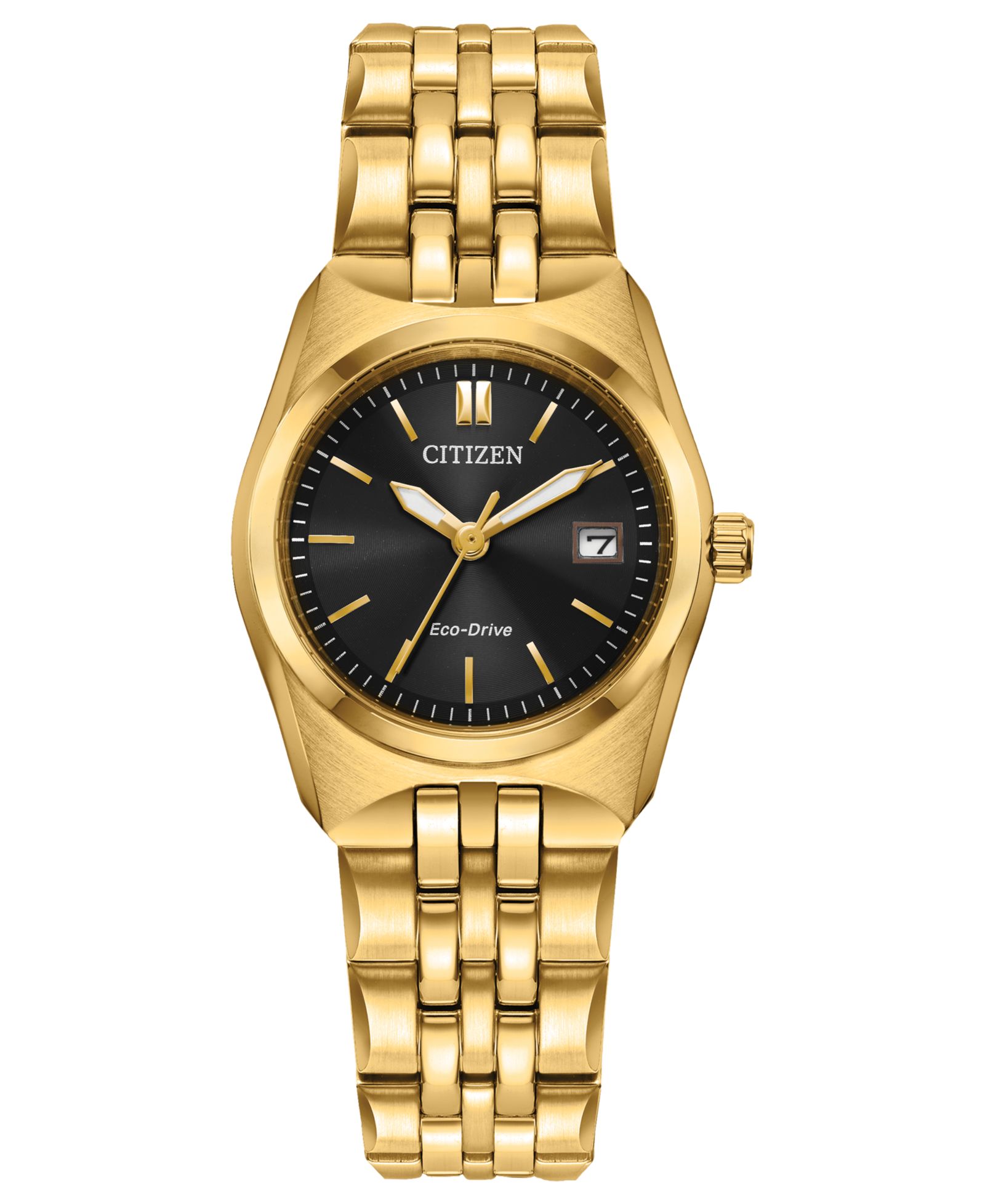 Citizen Женские классические часы Corso из золотистой стали с браслетом, 27mm