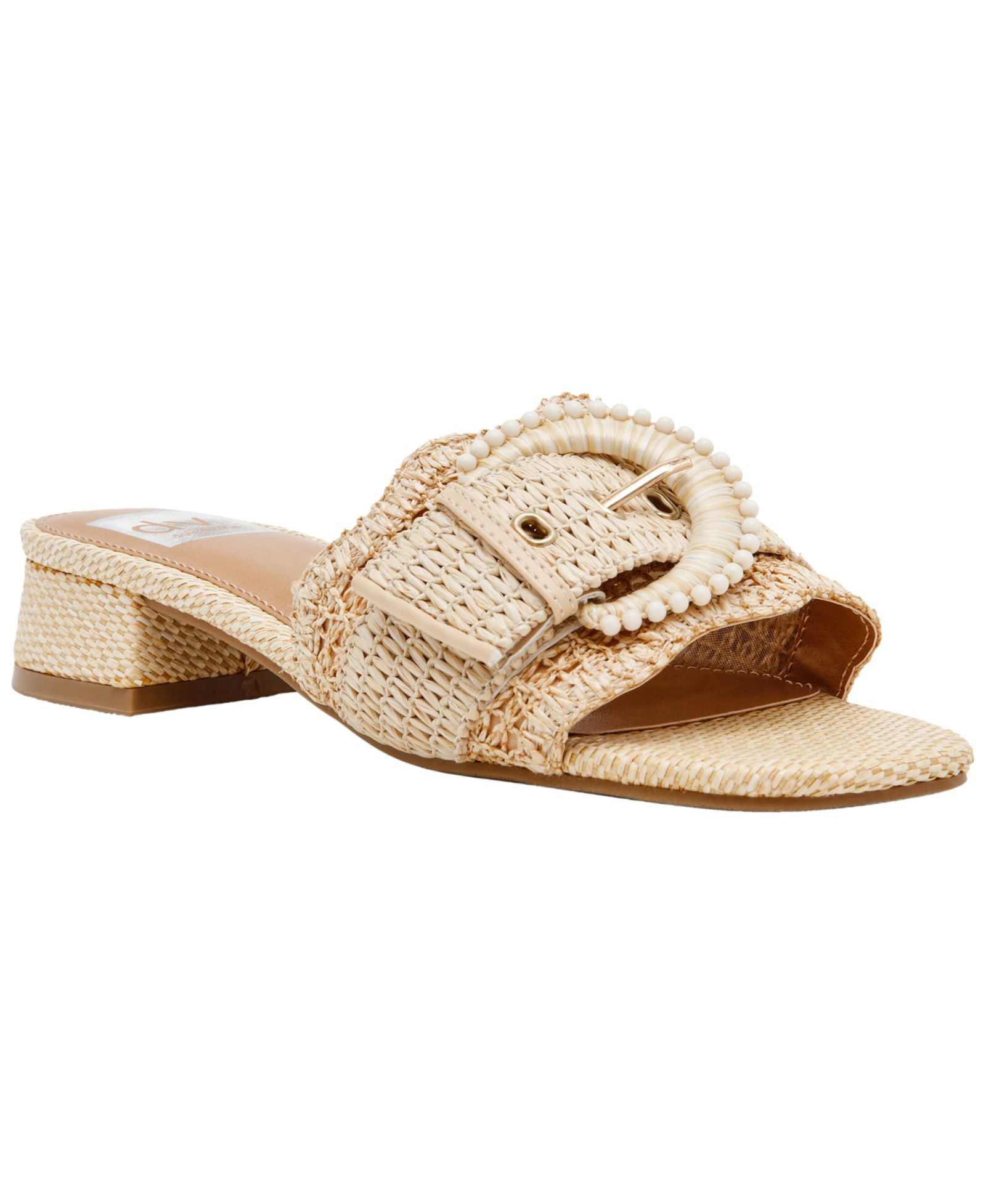 DV Dolce Vita Women's Nillz Buckle Slide Low Block Heel Dress Sandals