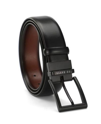 Ted Baker Men's Reversible Tan Loop Leather Belt
