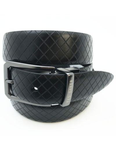 Ted Baker Men's Black Embossed Leather Belt