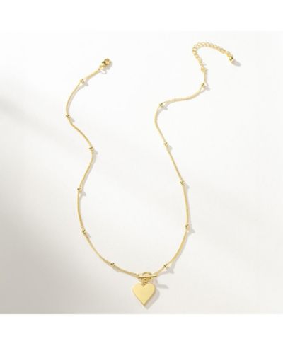 Uncommon James 14k Gold-Plated Touch of Love Heart Necklace, 16" + 2" extender