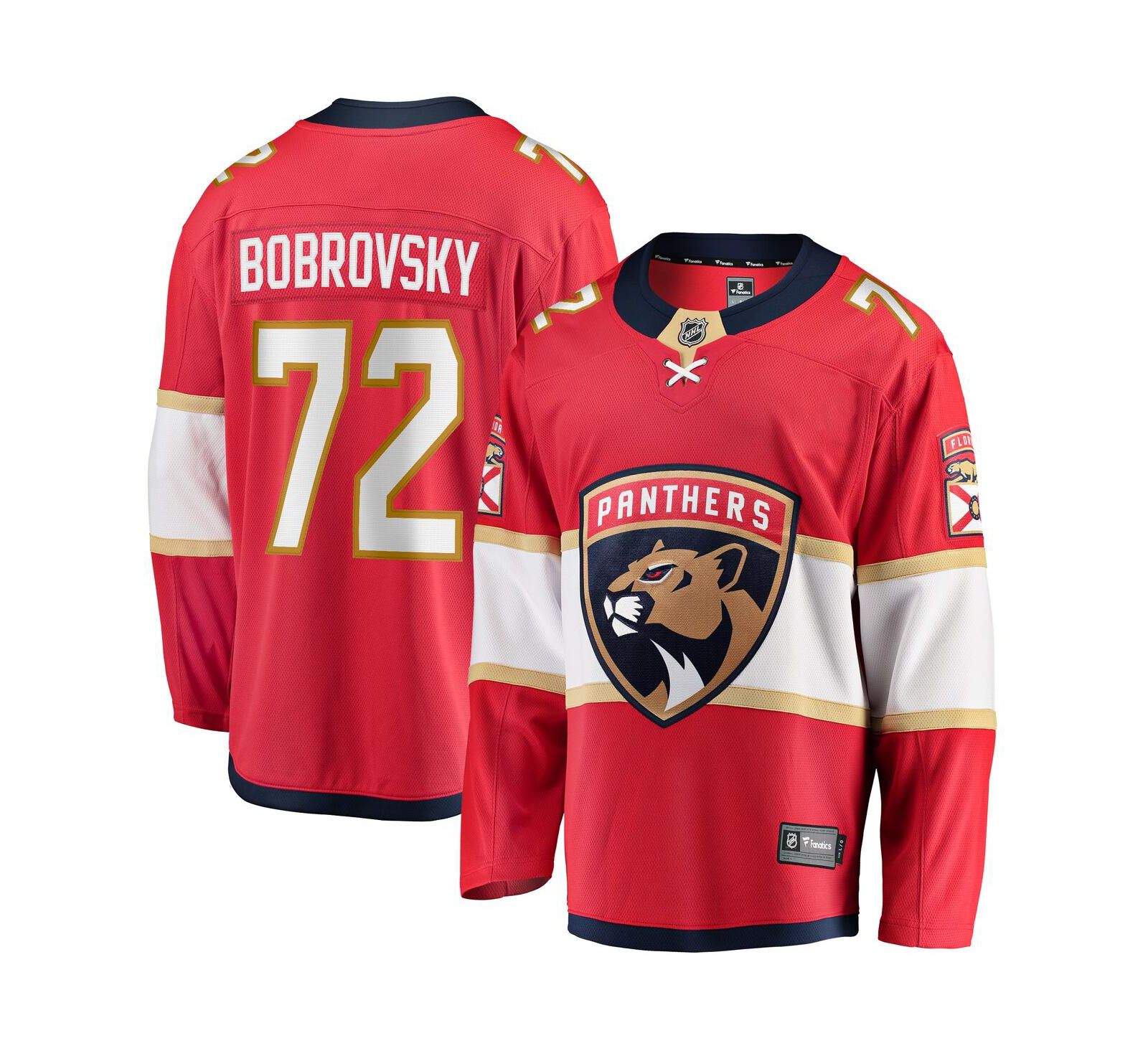 Мужская джерси Fanatics Sergei Bobrovsky Red Florida Panthers Breakaway Player