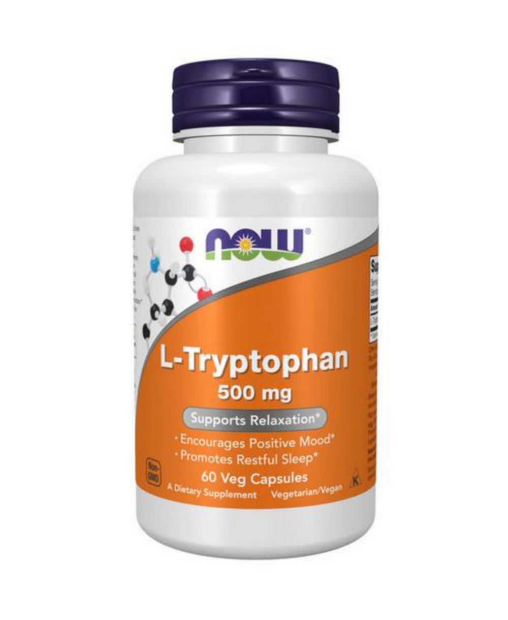 Now Foods L-Tryptophan, 500 mg, 60 вегетарианских капсул