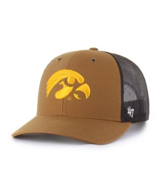 Мужская и женская регулируемая кепка Carhartt x '47 Brown Iowa Hawkeyes Trucker