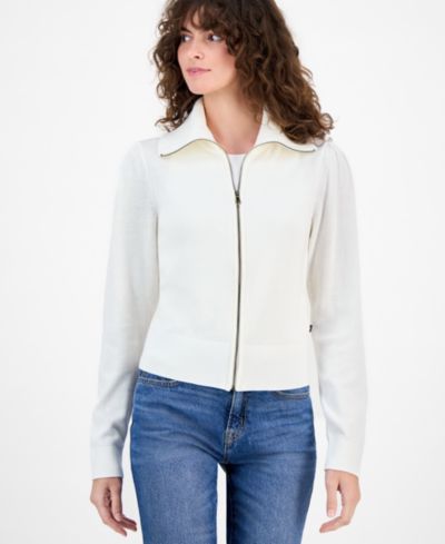Nautica Women's Cotton Zip-Front Cardigan Sweater