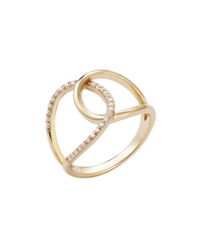 Adornia Fine Кольцо Infinity с камнями CZ и позолотой.925 Sterling