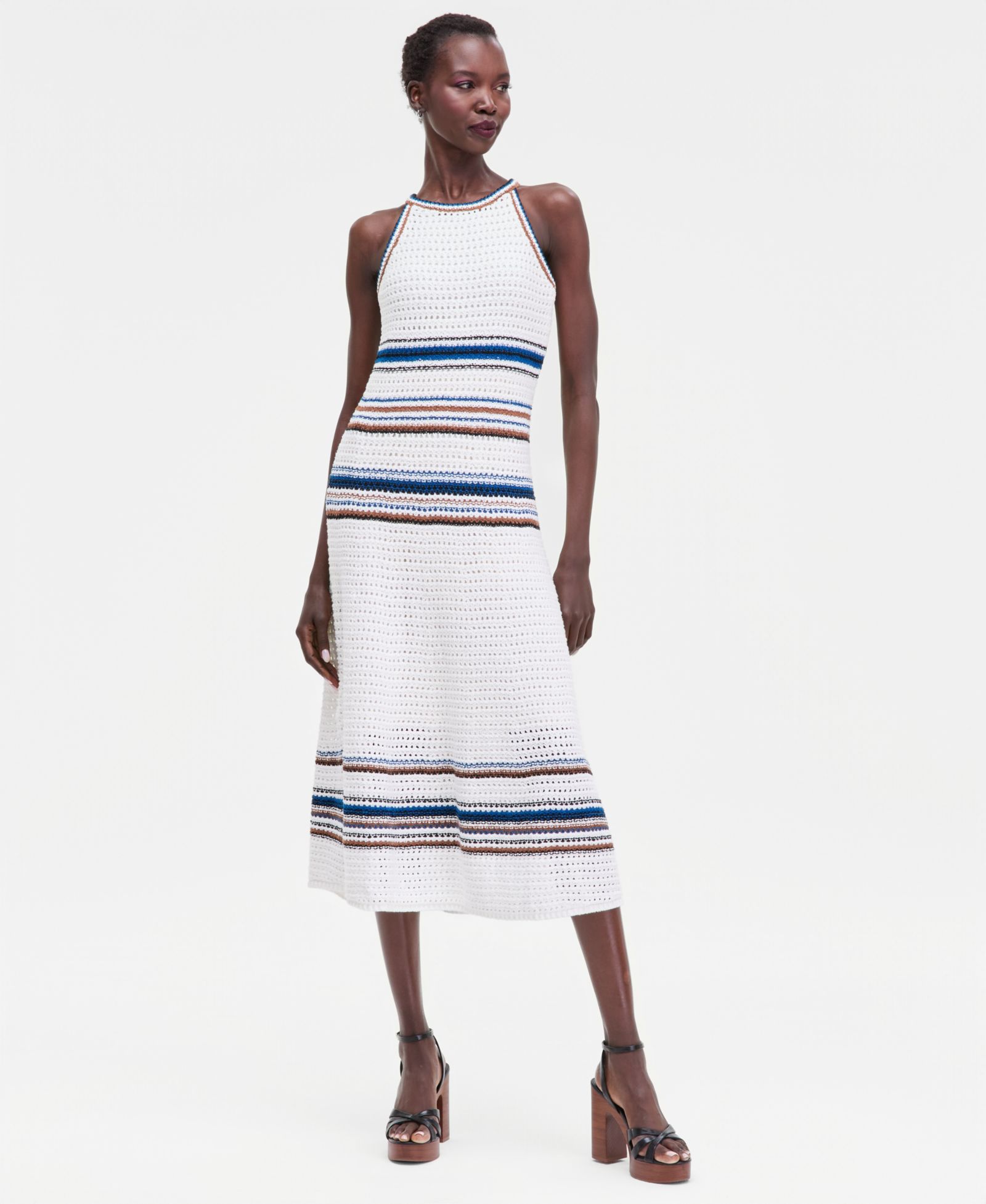 I.N.C. International Concepts Women's Sleeveless Crochet Stripe Sweater Dress, Macy's Exclusive
