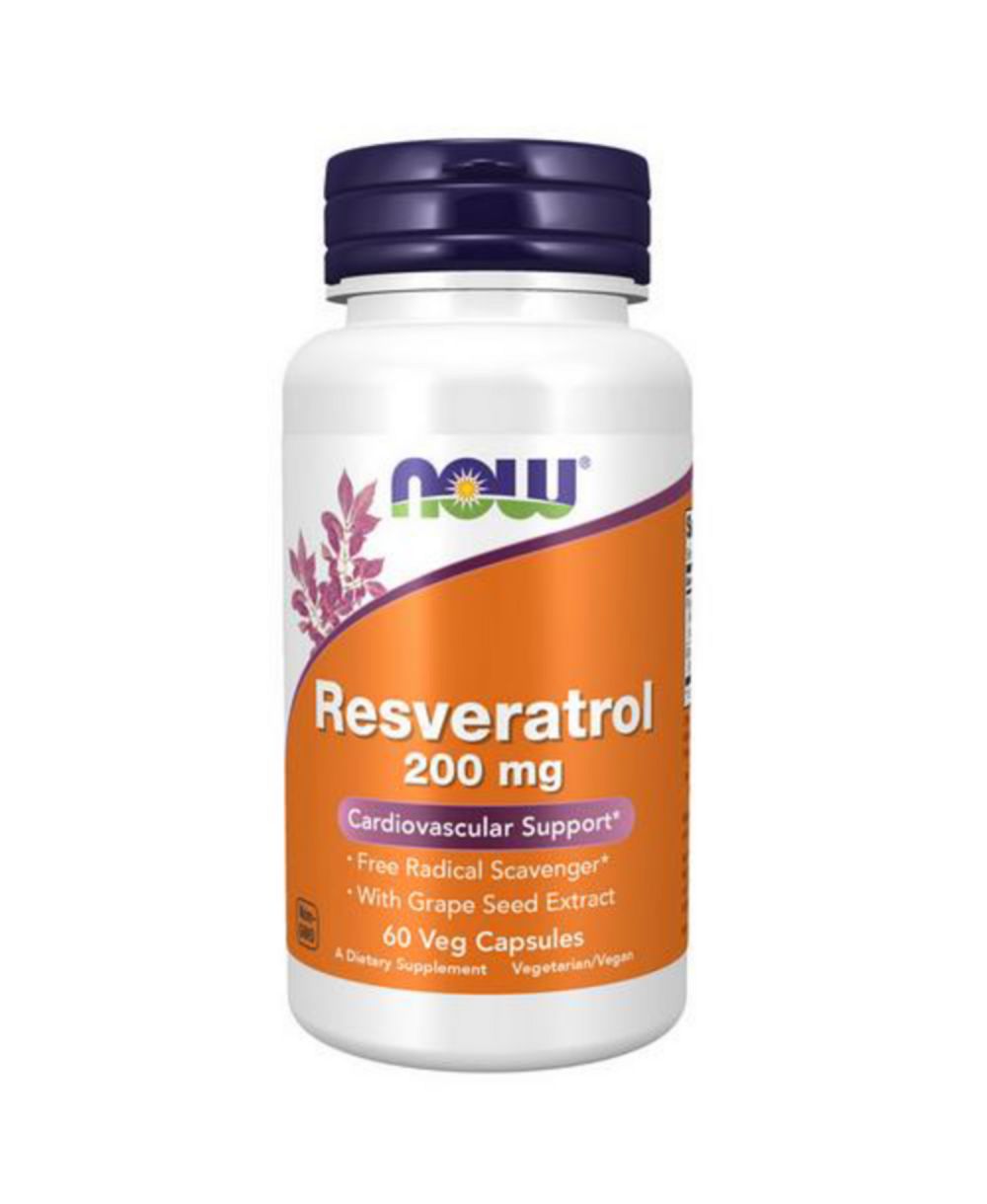 Натуральный ресвератрол NOW Foods, 200 Mg, 60 VCaps