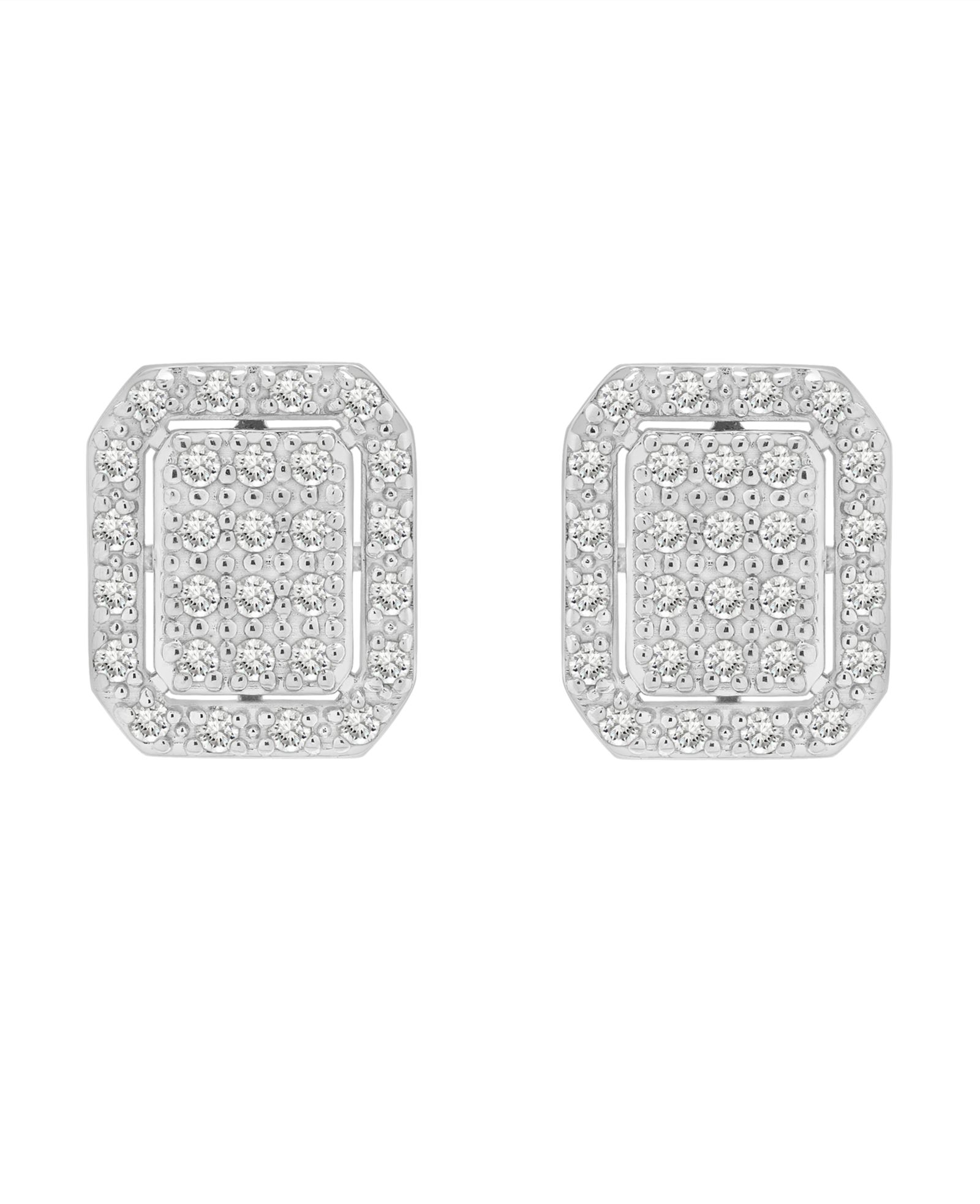 Серьги с бриллиантовым ореолом (1/3 ct. t.w.) из стерлингового серебра