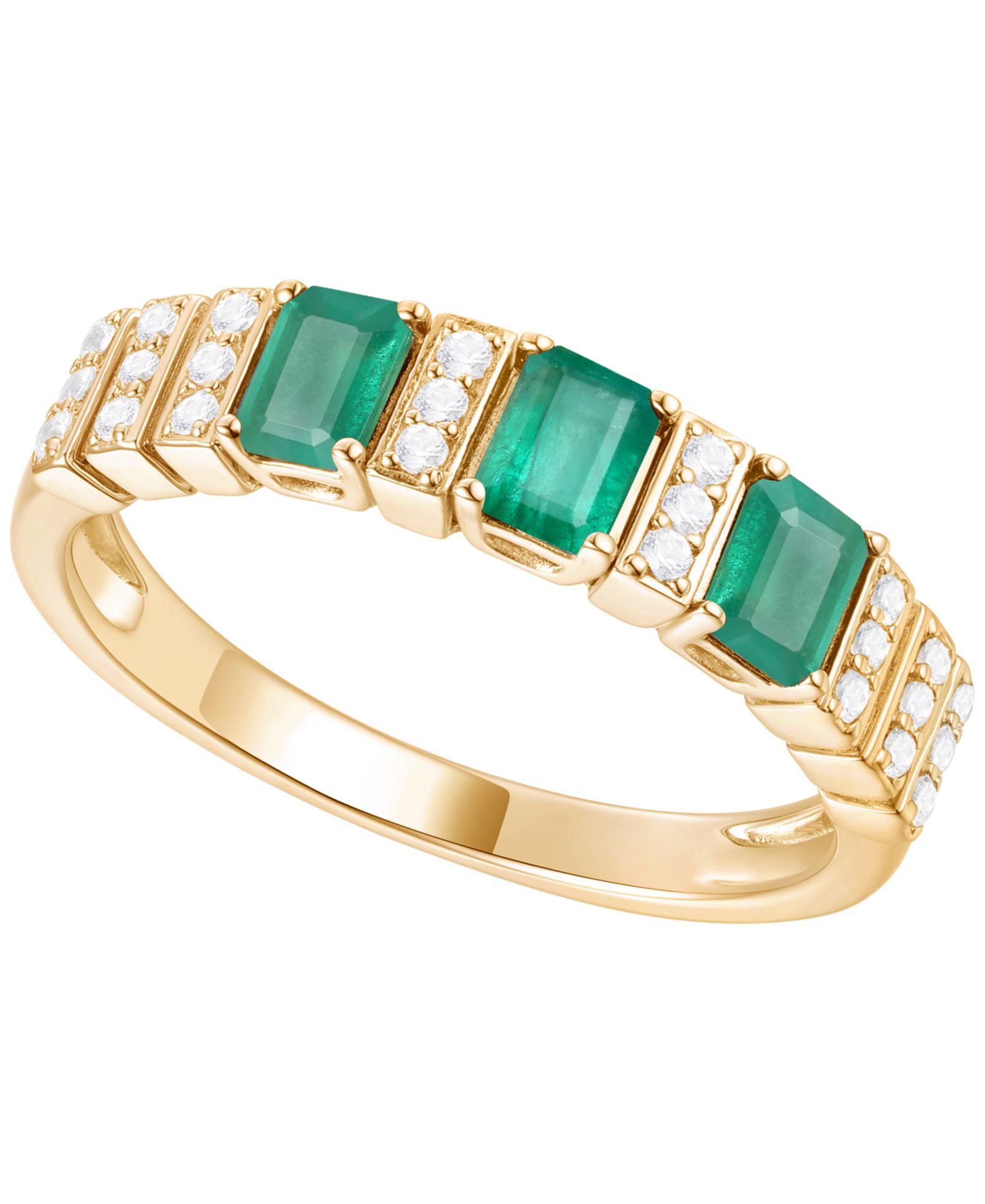Macy's Gemstone and Diamond Ring (1/6 ct. t.w.) in 14K White Gold and (also in 14K Gold)