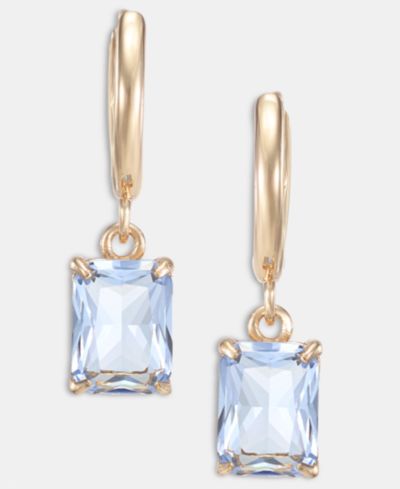 Lauren Ralph Lauren Glass Stone Drop Huggie Earrings