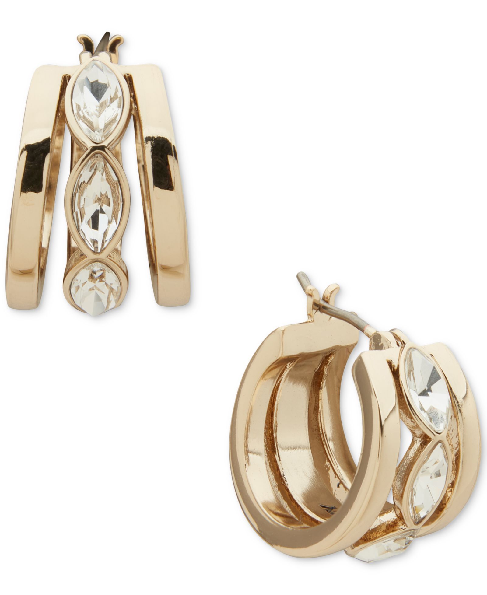 Серьги-кольца DKNY Marquise Gold-Tone Split Hoop