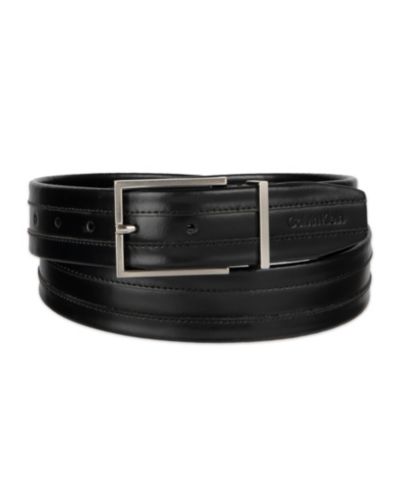 Мужской кожаный ремень Calvin Klein Men's Stripe Stitch