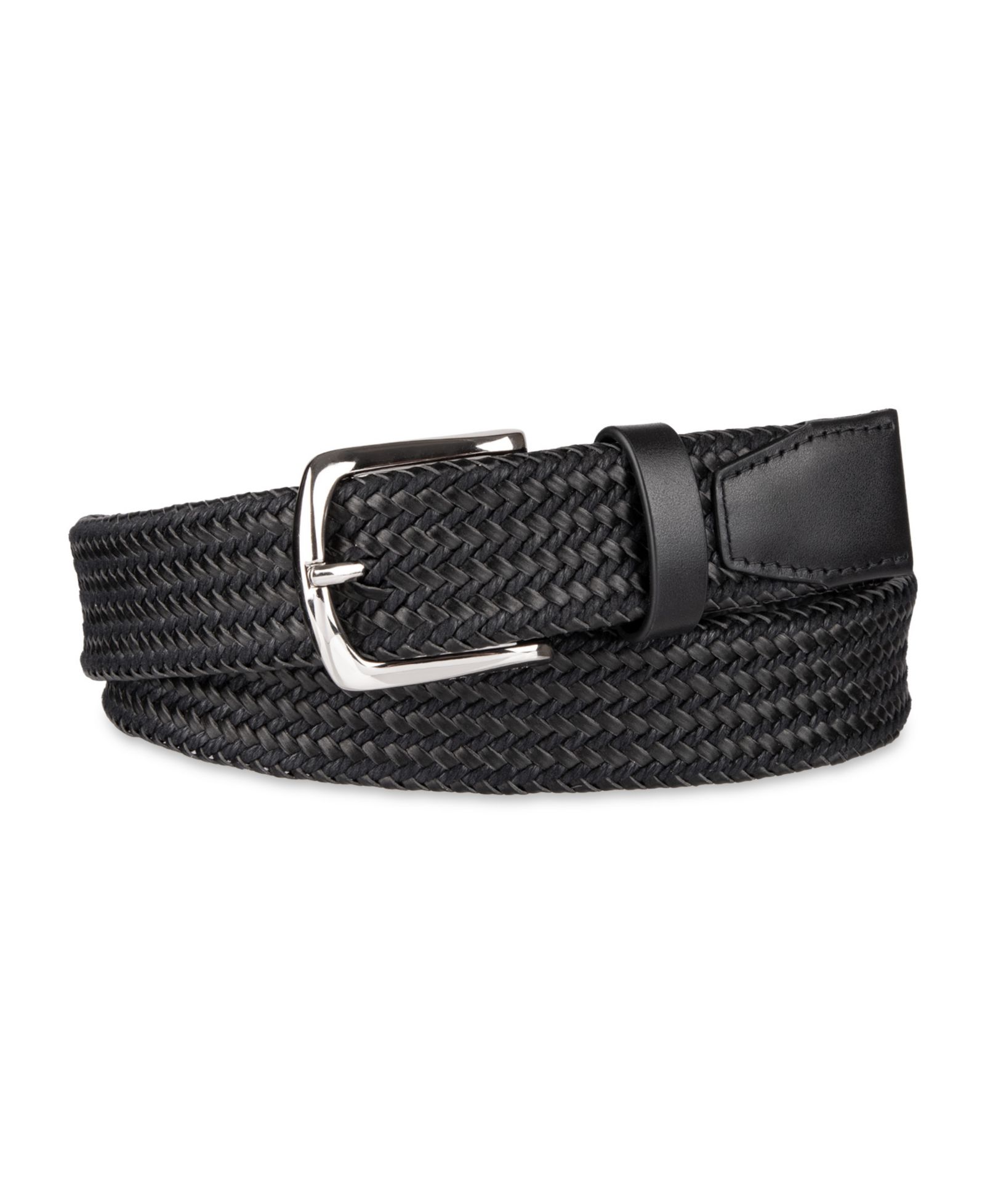 35MM Cole Haan Men's Fully Adjustable Leather Braided Belt