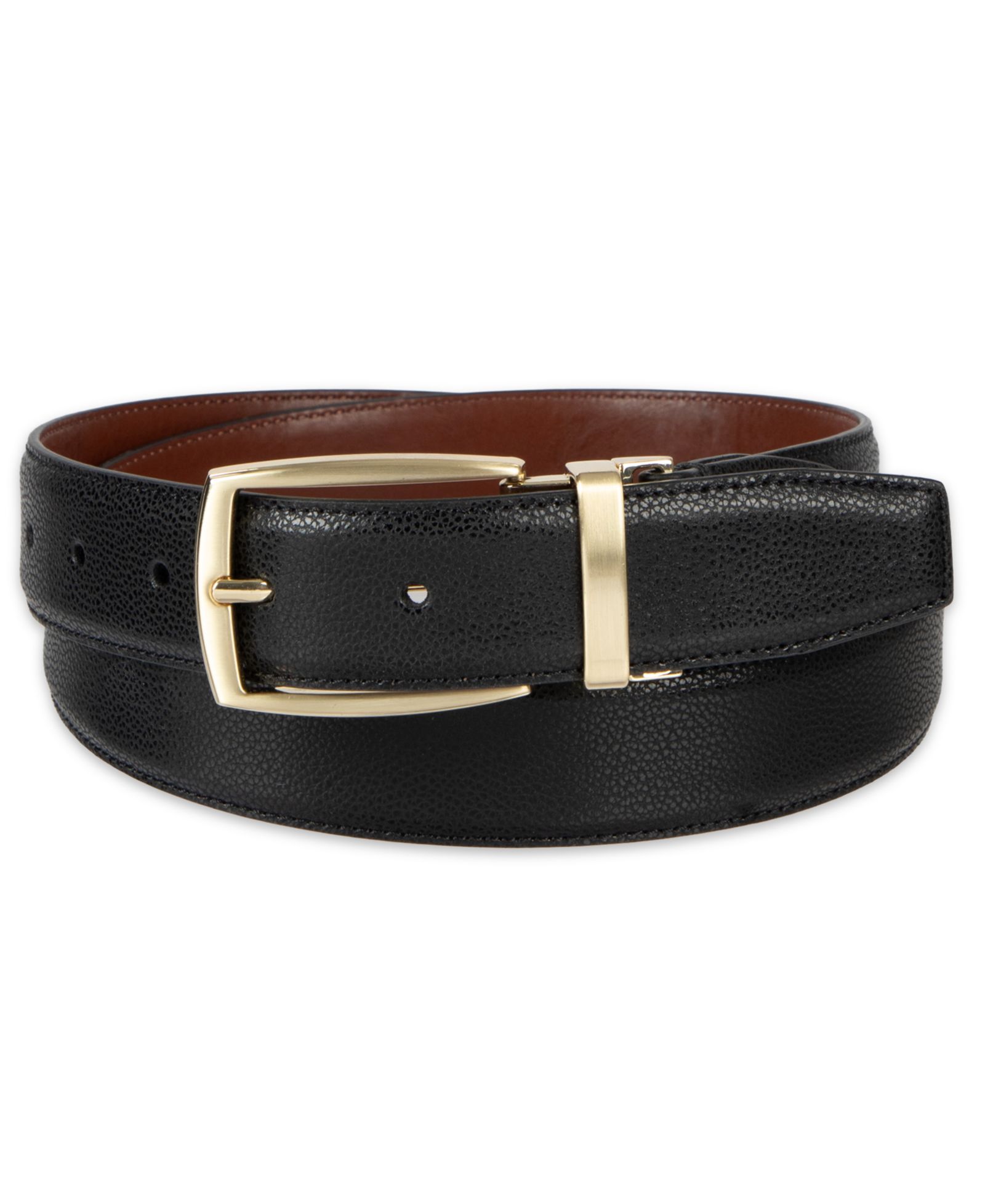 32MM Club Room Men's Luxury 2-In-1 Reversible Pebbled Leather Belt, Macy's Exclusive