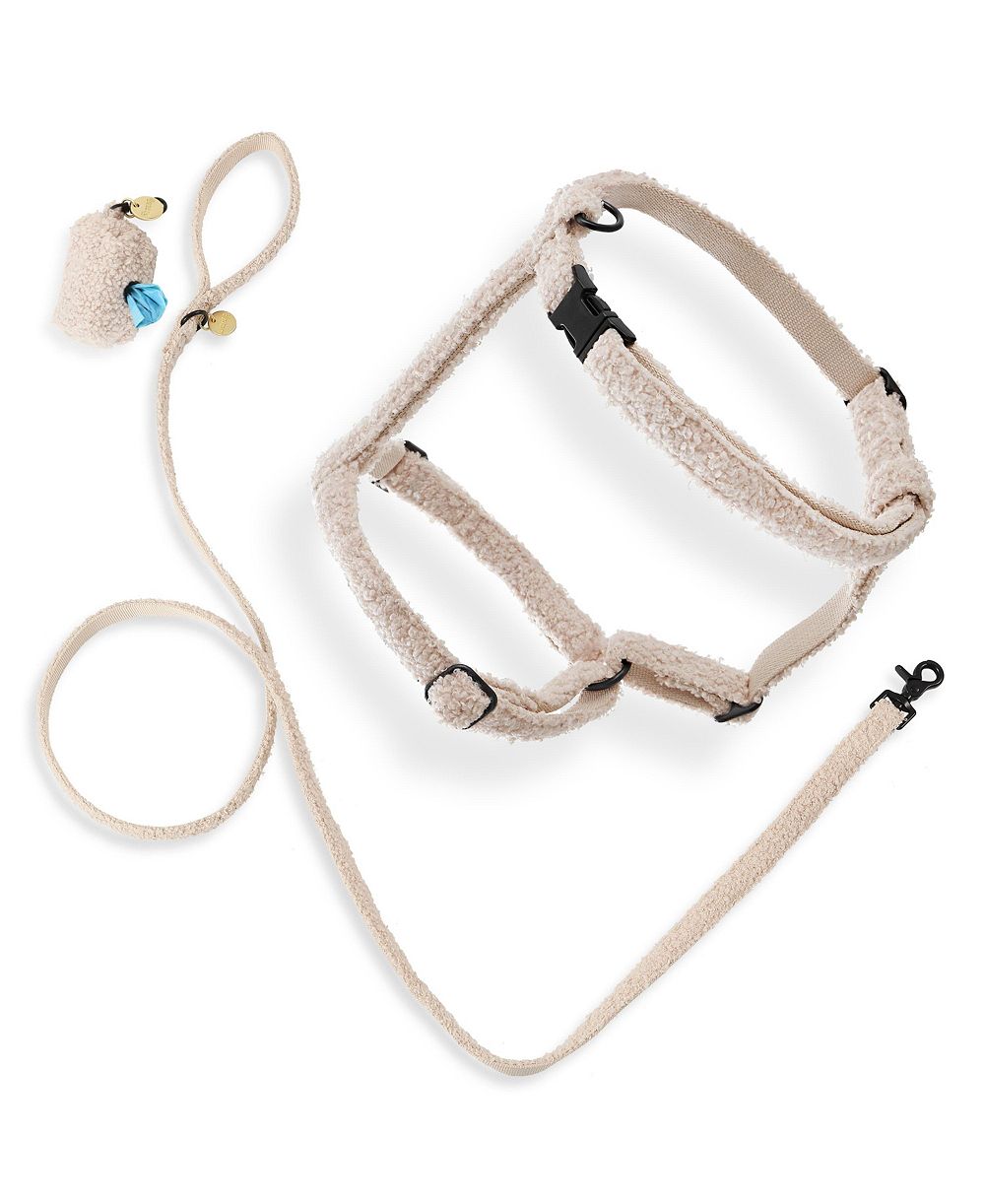 The Licker Store комплект из шлейки и поводка Teddy Boucle с сумкой для пакетов для экскрементов