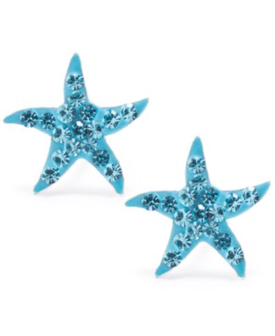 Серьги-гвоздики Starfish с кристаллами и паве из стерлингового серебра