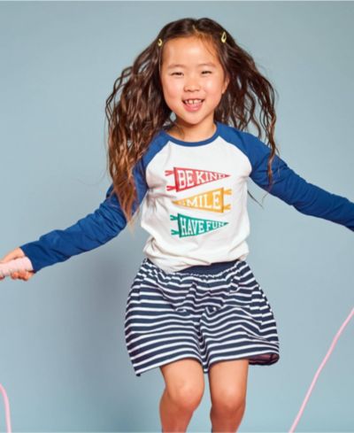 Детская футболка Lands' End Girls Long Sleeve Raglan Graphic