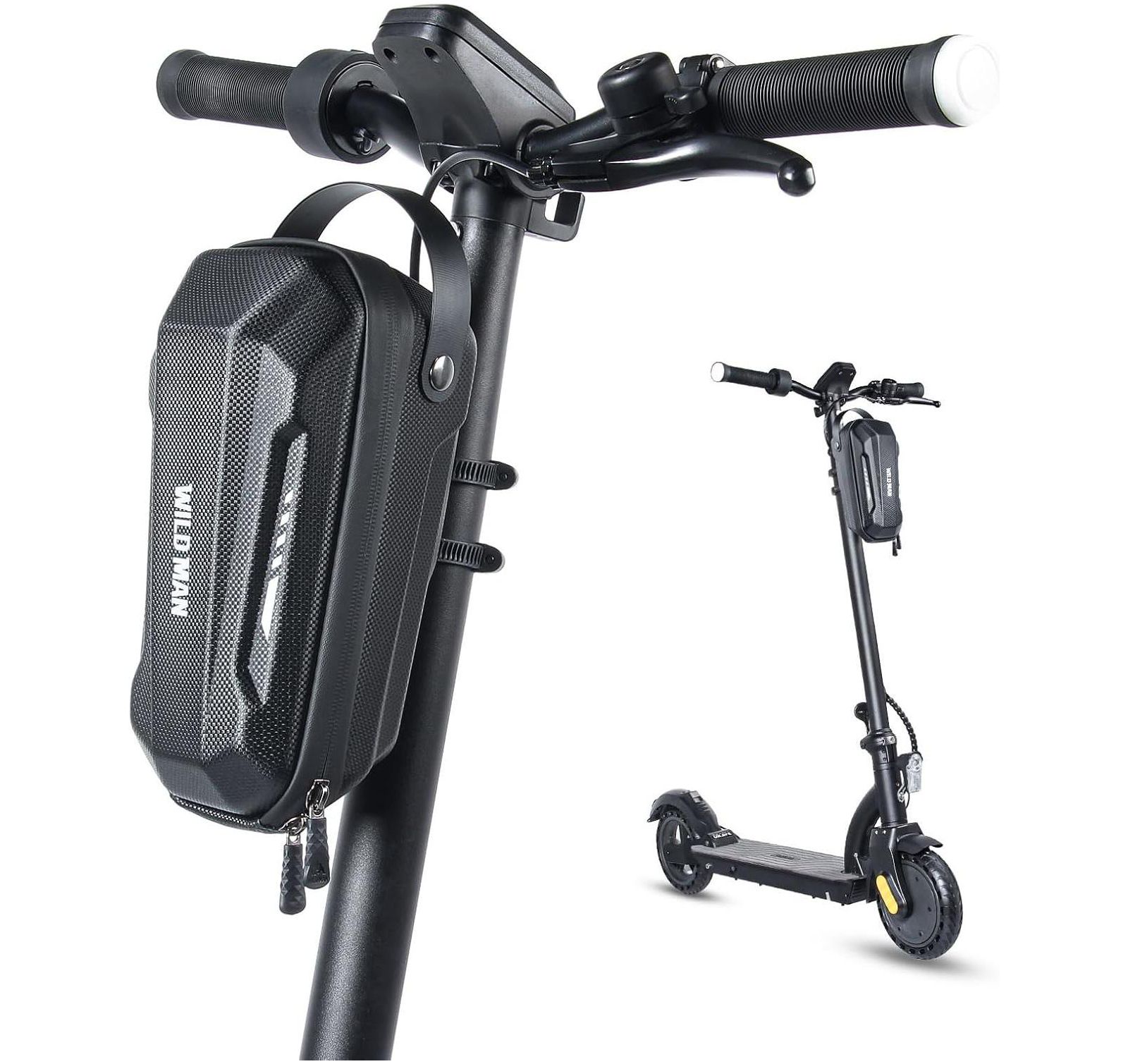 Urbanmax Scooter Storage Bag, 2L Capacity Quick Release Handlebar Bag with Waterproof Hardshell