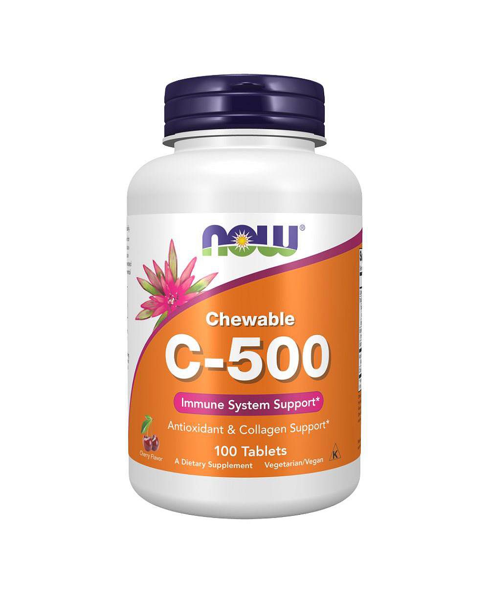 Now Foods витамин C-500 вишня жевательные, 100 таблеток