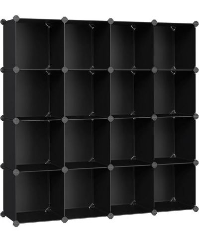 SONGMICS HOME Plastic Closet System 16-Cube Modular Organizer