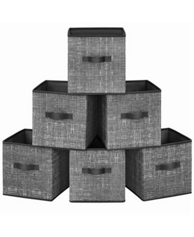 SONGMICS HOME 6-Pack 11" Foldable Storage Bins with Double Handles