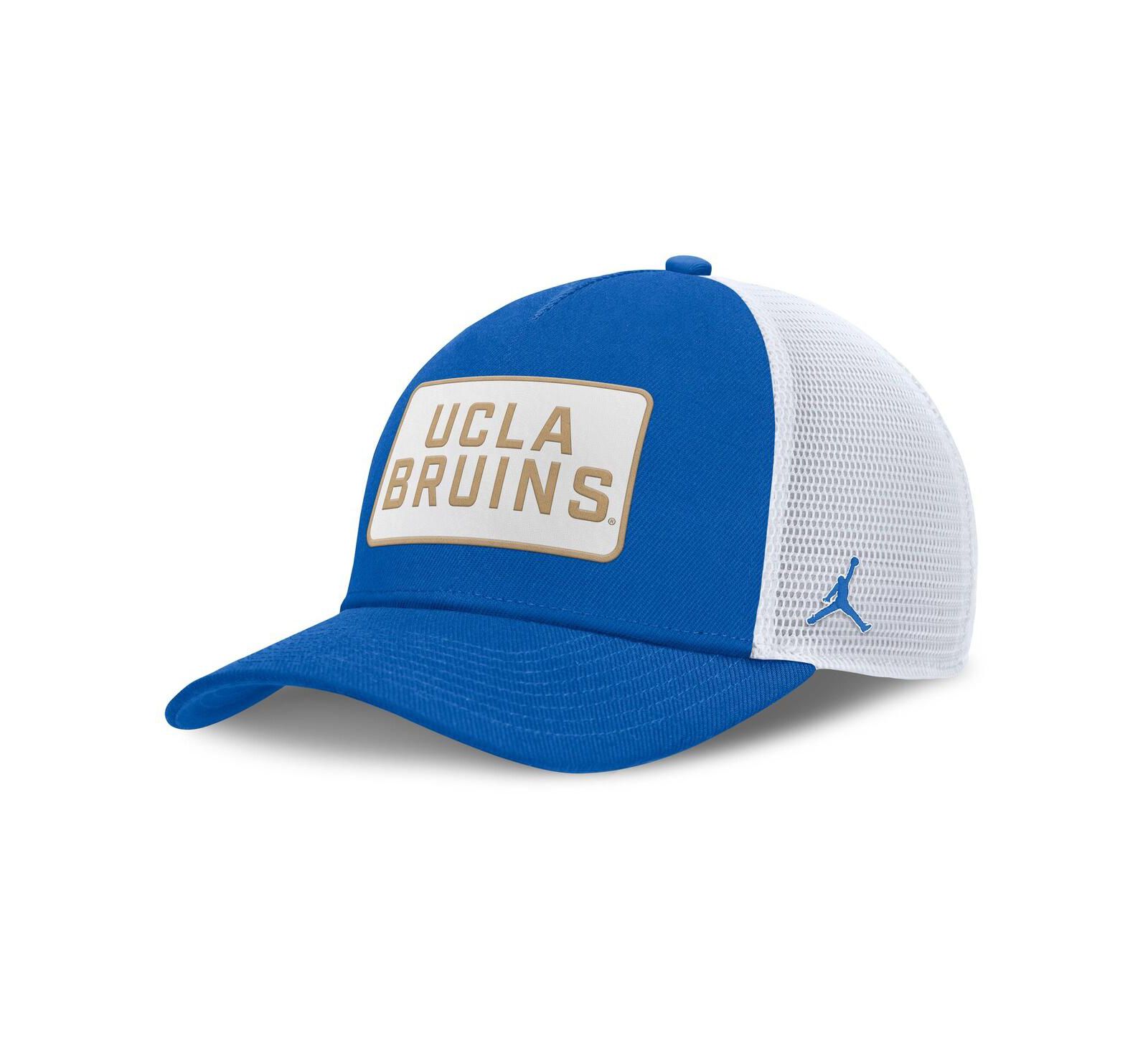 Мужская бейсболка Jordan UCLA Bruins 2025 On-Field Rise Patch Trucker Adjustable Blue/White