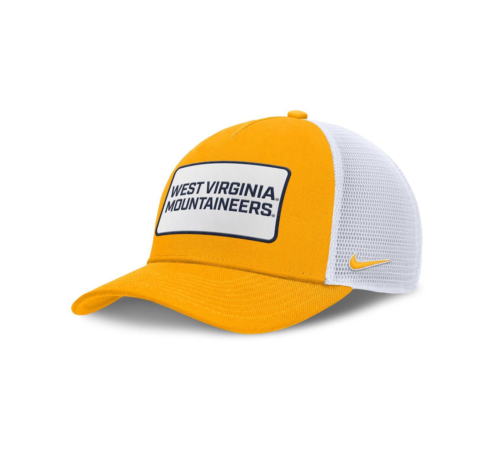 Мужская кепка Nike Gold/White West Virginia Mountaineers 2025 On-Field Rise Patch Trucker