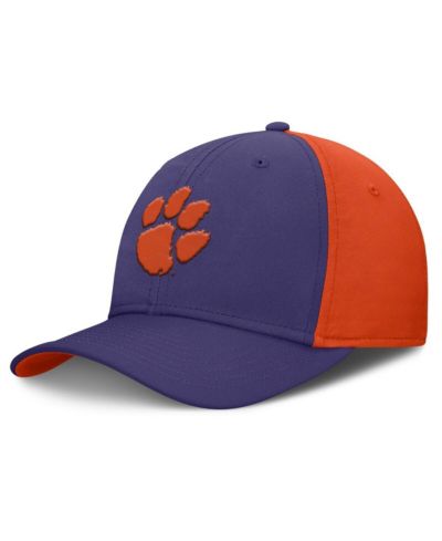 Мужская кепка Nike Clemson Tigers 2025 Sideline Rise Local Performance Flex, фиолетовый/оранжевый
