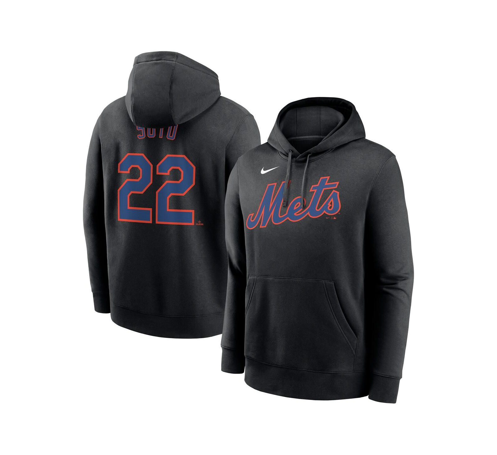 Мужское худи Nike Juan Soto Black New York Mets Player Name & Number Club Fleece Pullover