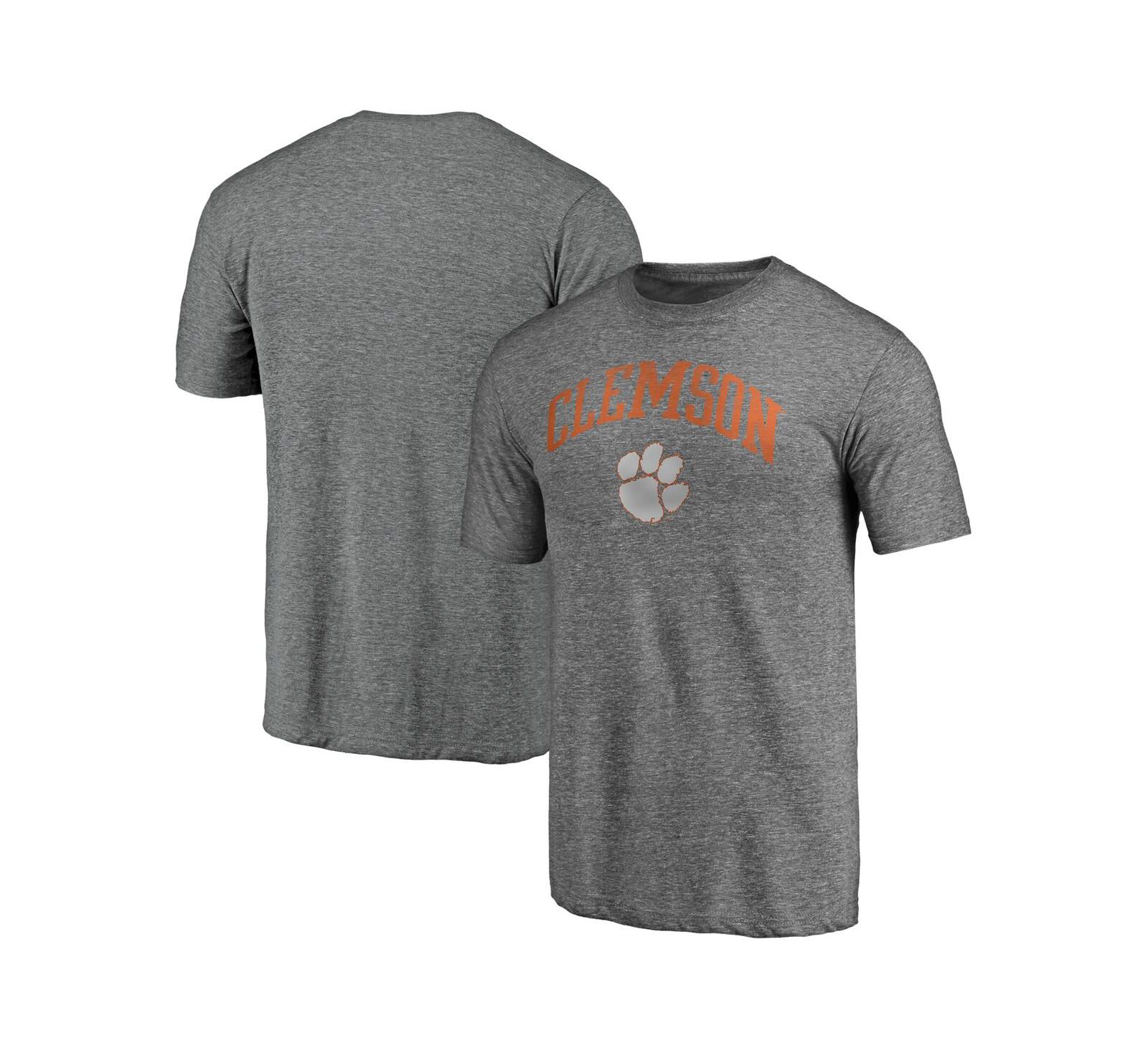 Мужская футболка Fanatics Mto Label Clemson Tigers Arched City Tri-Blend, цвет Heather Gray
