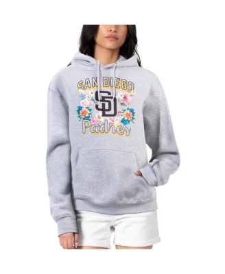 G-III 4Her by Carl Banks Women's Heather Gray San Diego Padres Flowers Graphic Pullover Hoodie