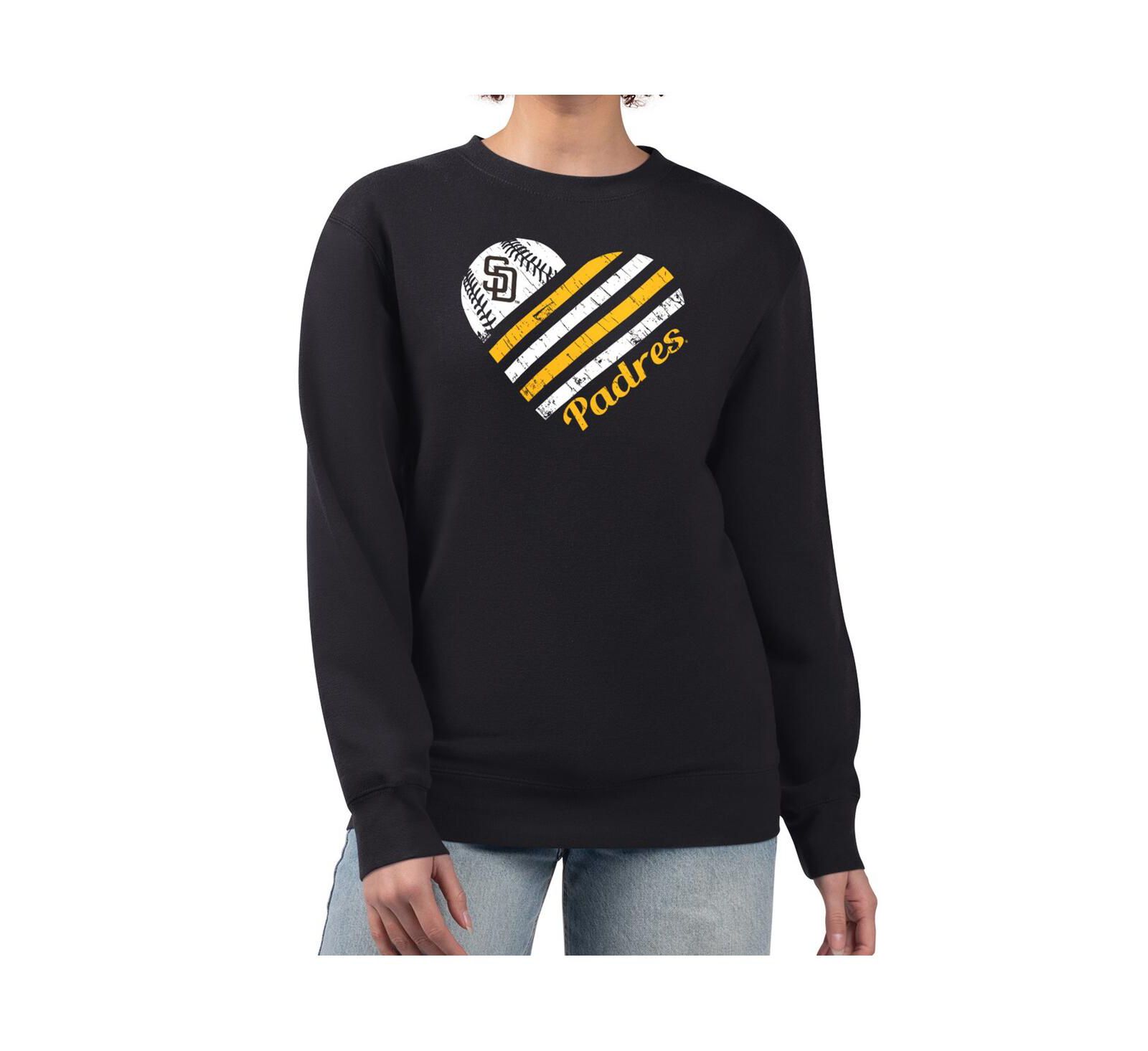 Женский флисовый свитшот G-III 4Her by Carl Banks Black San Diego Padres Heart Logo
