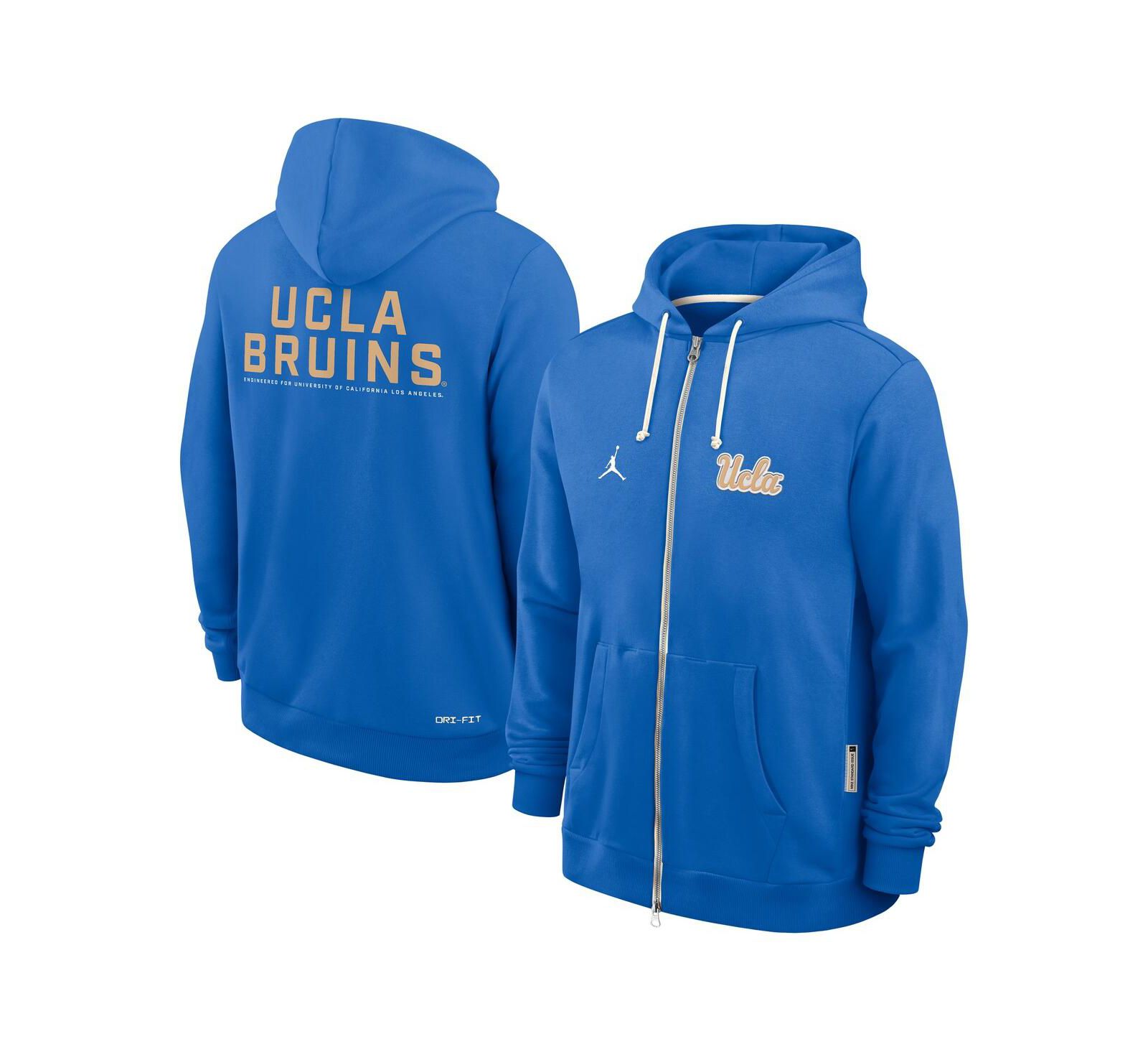 Мужской Jordan Blue UCLA Bruins 2025 Sideline Performance Full-Zip Худи